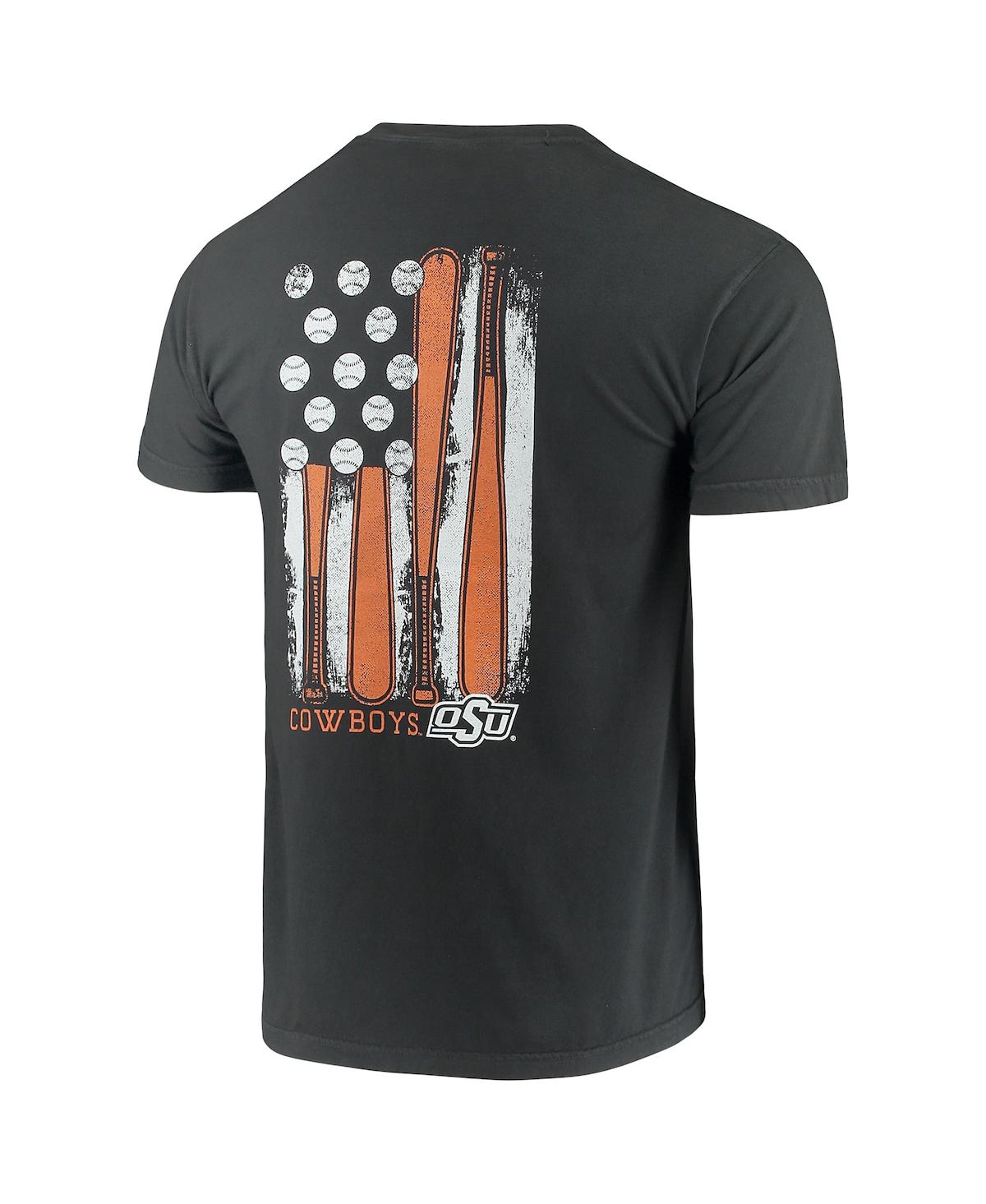 Shop Image One Men's Black Oklahoma State Cowboys Baseball Flag Comfort Colors T-shirt