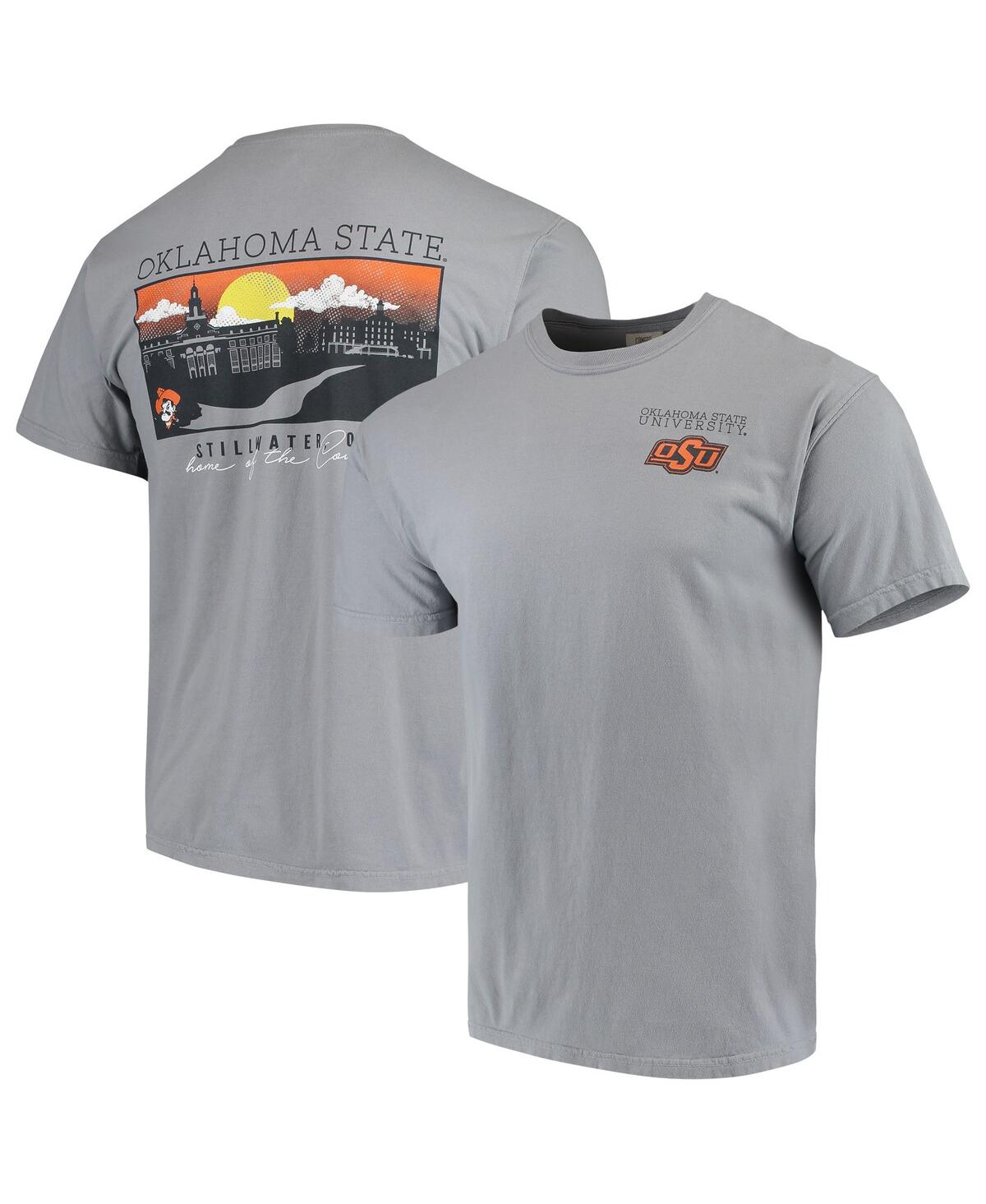 Men'sOklahoma State Cowboys Team Comfort Colors Campus Scenery T-shirt - Gray