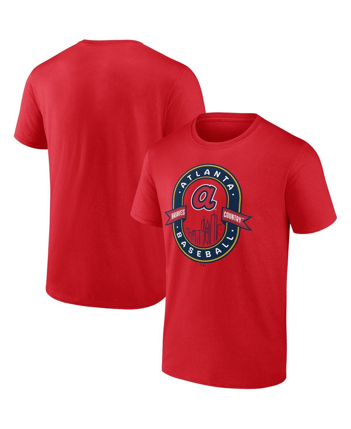 Shop Fanatics Men's  Red Atlanta Braves Iconic Glory Bound T-shirt