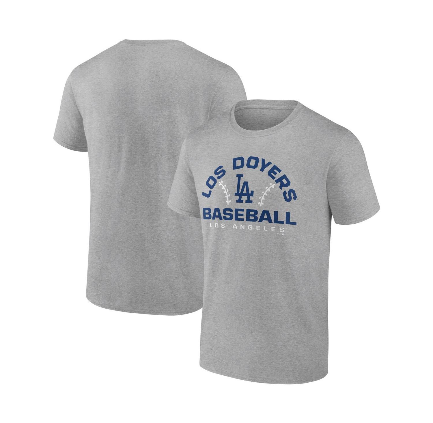 Men's Heathered Gray Los Angeles Dodgers Iconic Go for Two T-shirt
