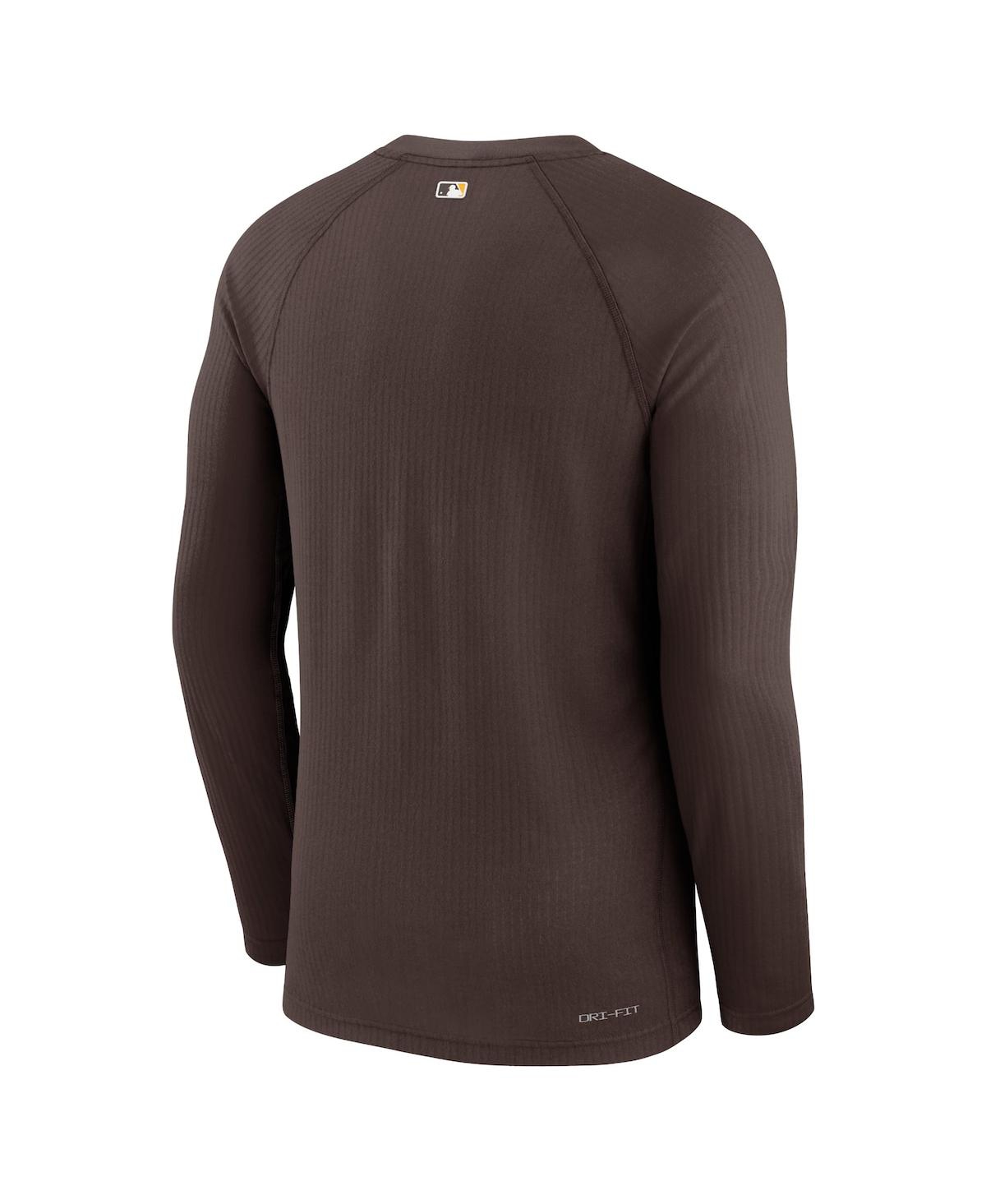 Shop Nike Men's  Brown San Diego Padres Authentic Collection Raglan Performance Long Sleeve T-shirt