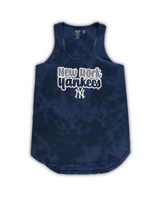 Women's Navy New York Yankees Plus Size Cloud Tank Top and Shorts Sleep Set