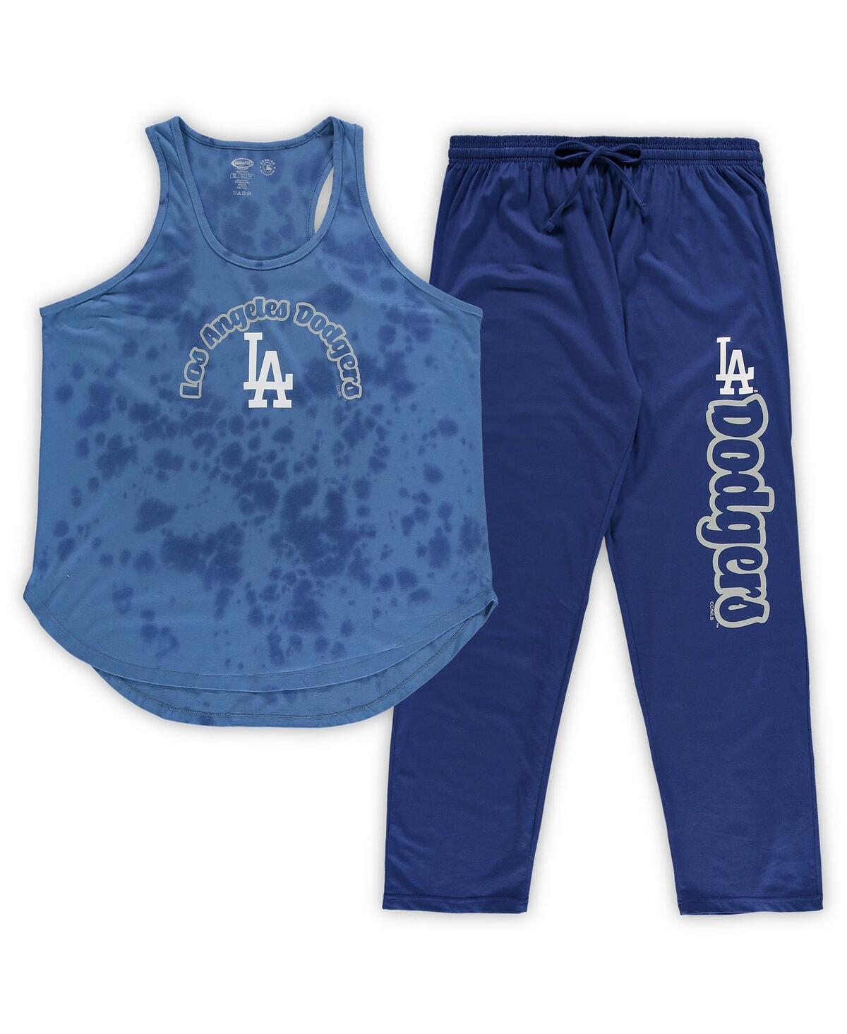 Concepts Sport Women's  Royal Los Angeles Dodgers Plus Size Jersey Tank Top And Pants Sleep Set
