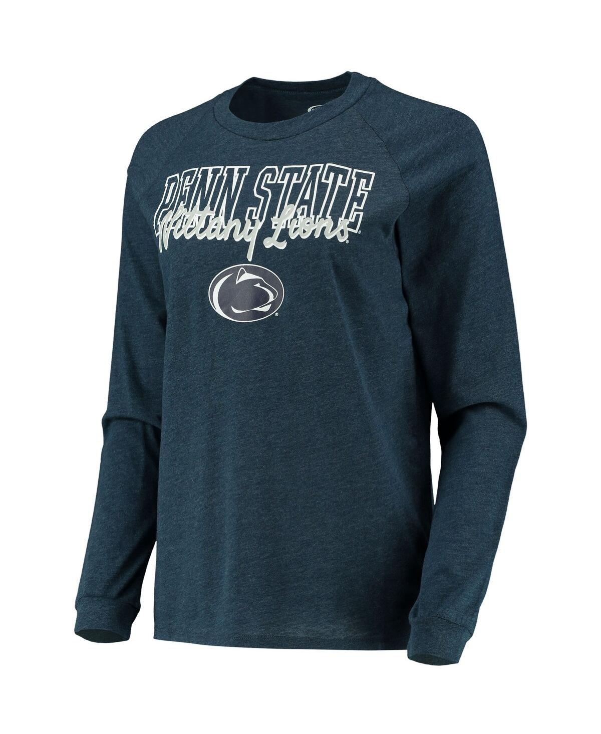 Shop Concepts Sport Women's  Navy, Gray Penn State Nittany Lions Raglan Long Sleeve T-shirt And Shorts Sle In Navy,gray