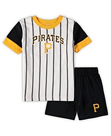 Toddler Boys White, Black Pittsburgh Pirates Position Player T-shirt and Shorts Set
