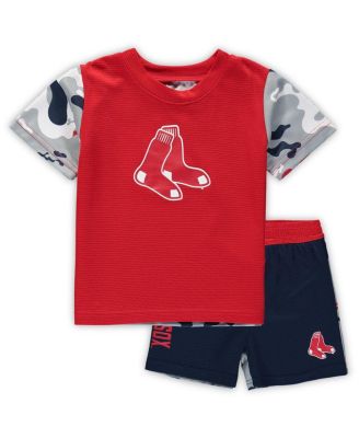 Newborn and Infant Boys and Girls Red, Navy Boston Red Sox Pinch Hitter T-shirt and Shorts Set