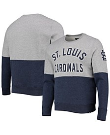 Men's '47 Heathered Gray, Heathered Navy St. Louis Cardinals Two-Toned Team Pullover Sweatshirt