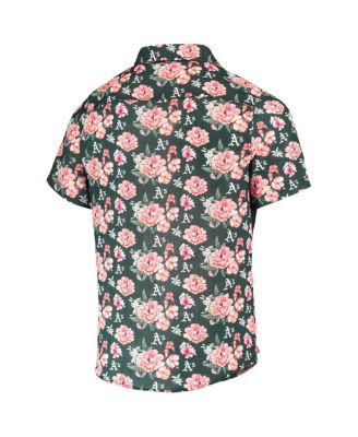 Men's Green Oakland Athletics Floral Linen Button-Up Shirt