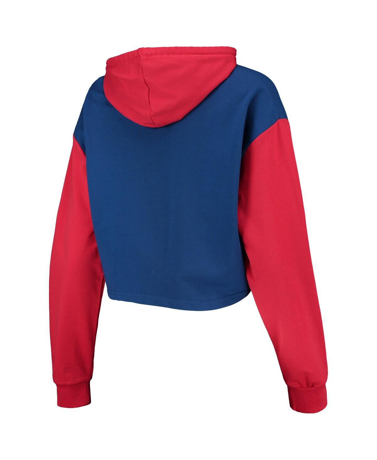 Shop Foco Women's  Royal, Red Chicago Cubs Color-block Pullover Hoodie And Shorts Lounge Set In Royal,red