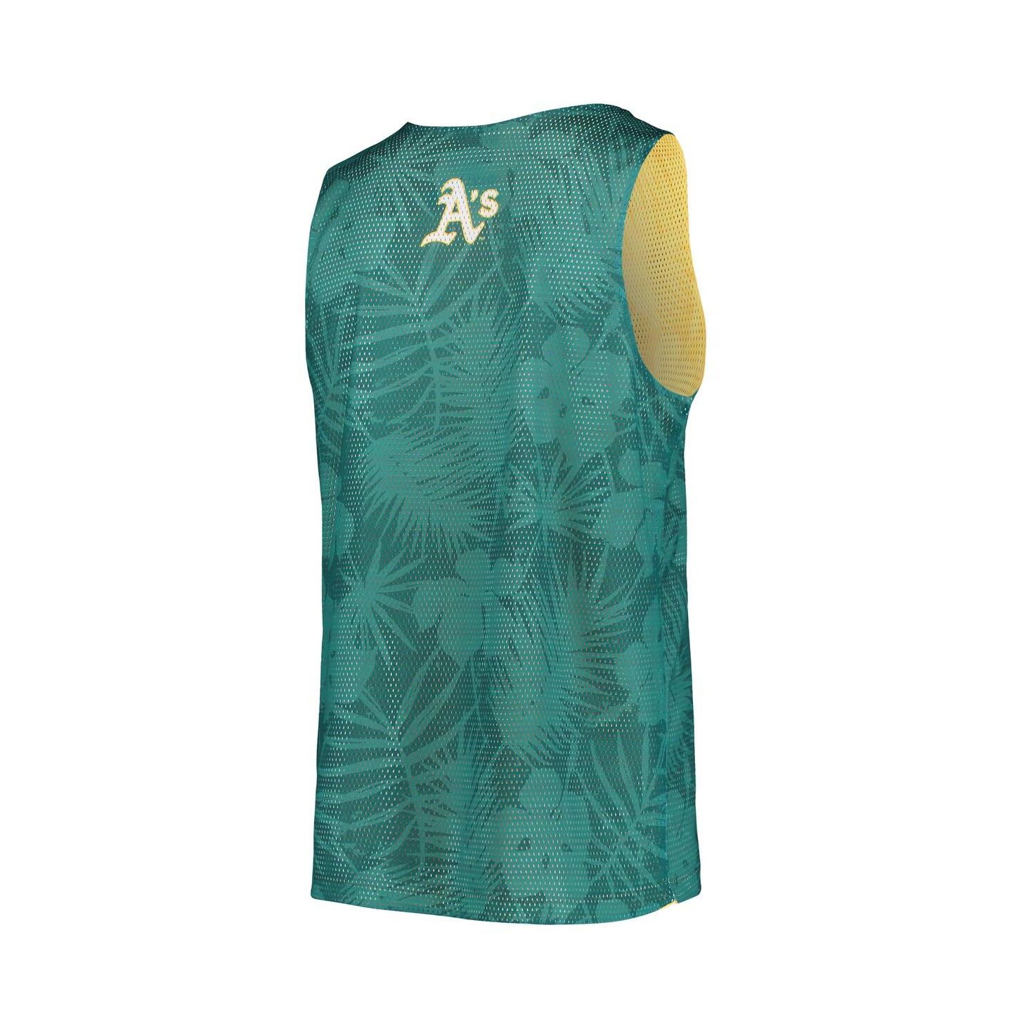 Мужской топ FOCO Green, Gold Oakland Athletics Floral Reversible Mesh — фото 5