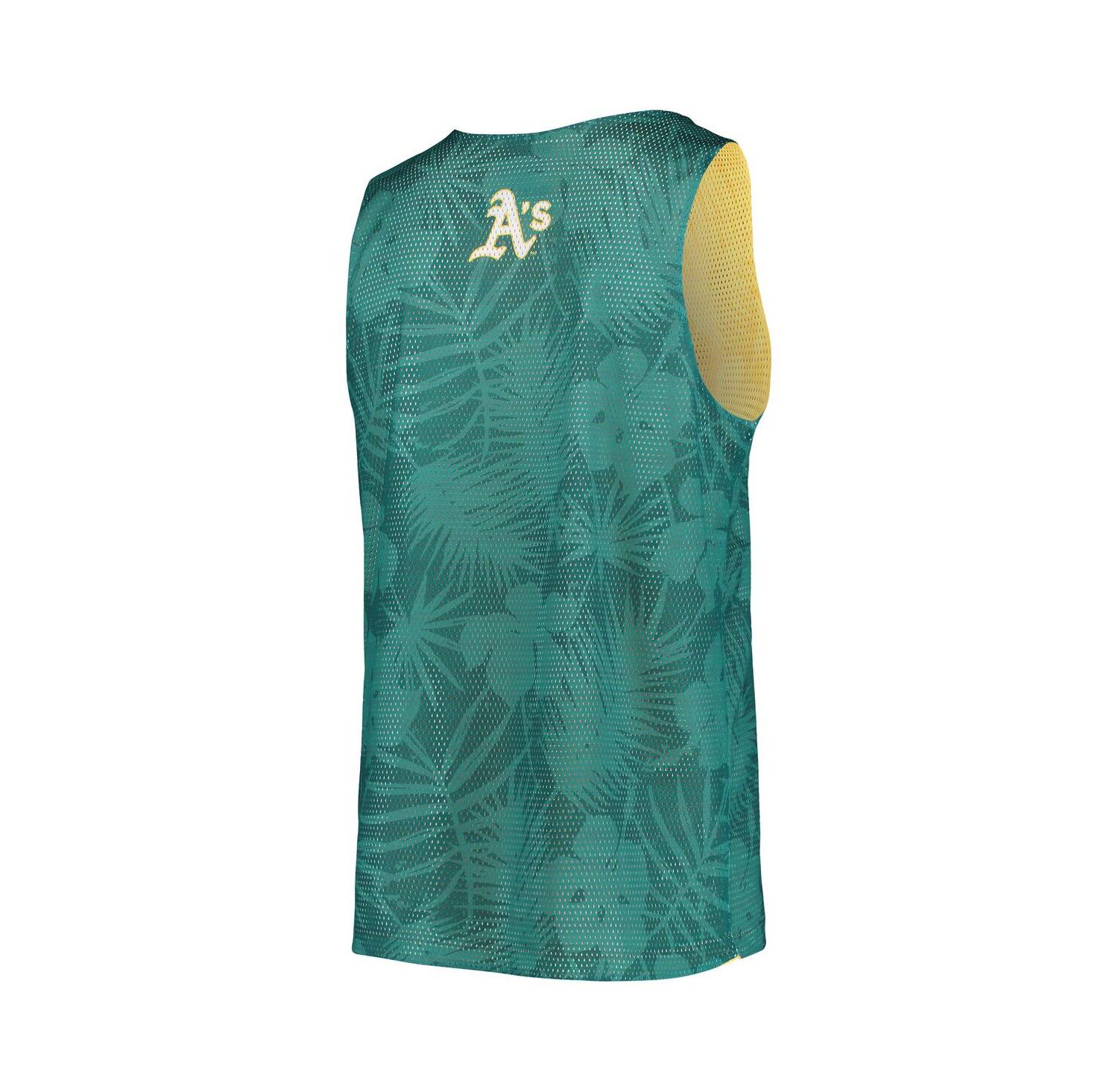 Men's Green, Gold Oakland Athletics Floral Reversible Mesh Tank Top