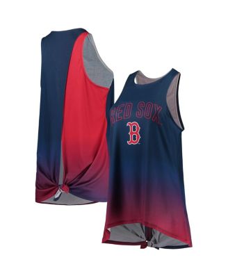Women's Navy Boston Red Sox Gradient Tie-Back Racerback Tank Top