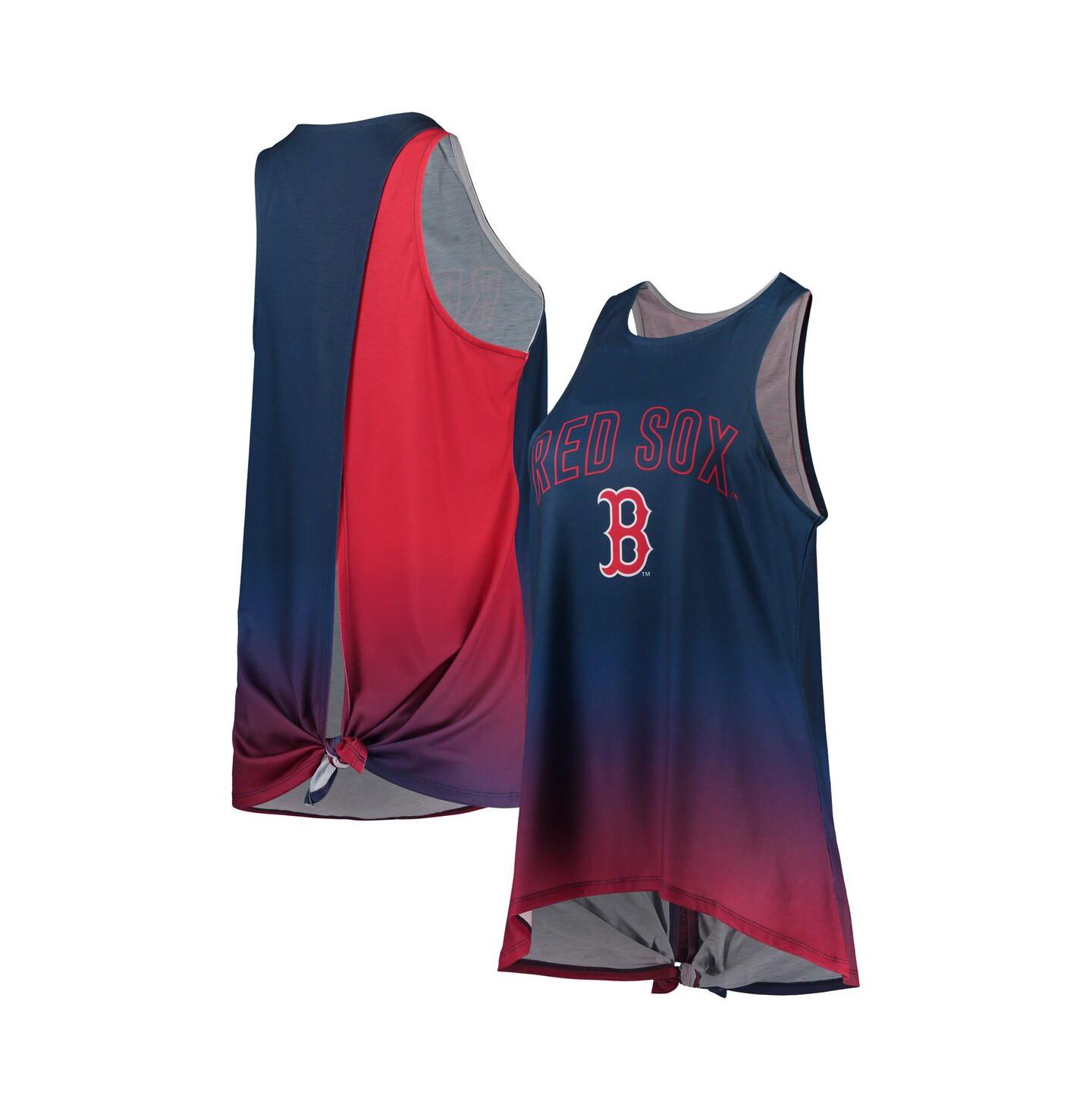 Женский топ FOCO Navy Boston Red Sox Gradient Tie-Back Racerback — фото 2
