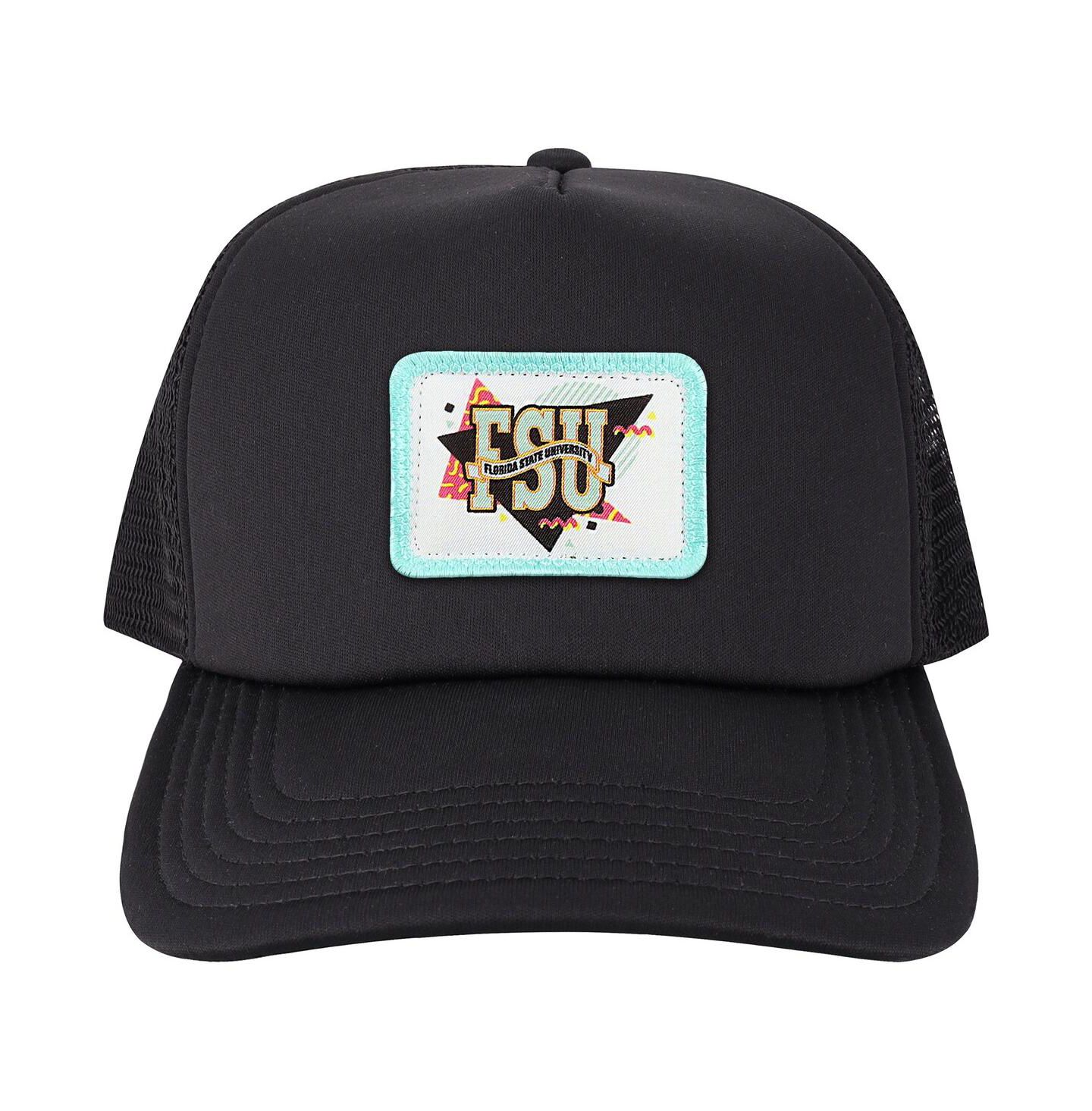 Мужская кепка League Collegiate Wear Black Florida State Seminoles Beach Club Laguna Trucker Snapback Adjustable Hat — фото 3