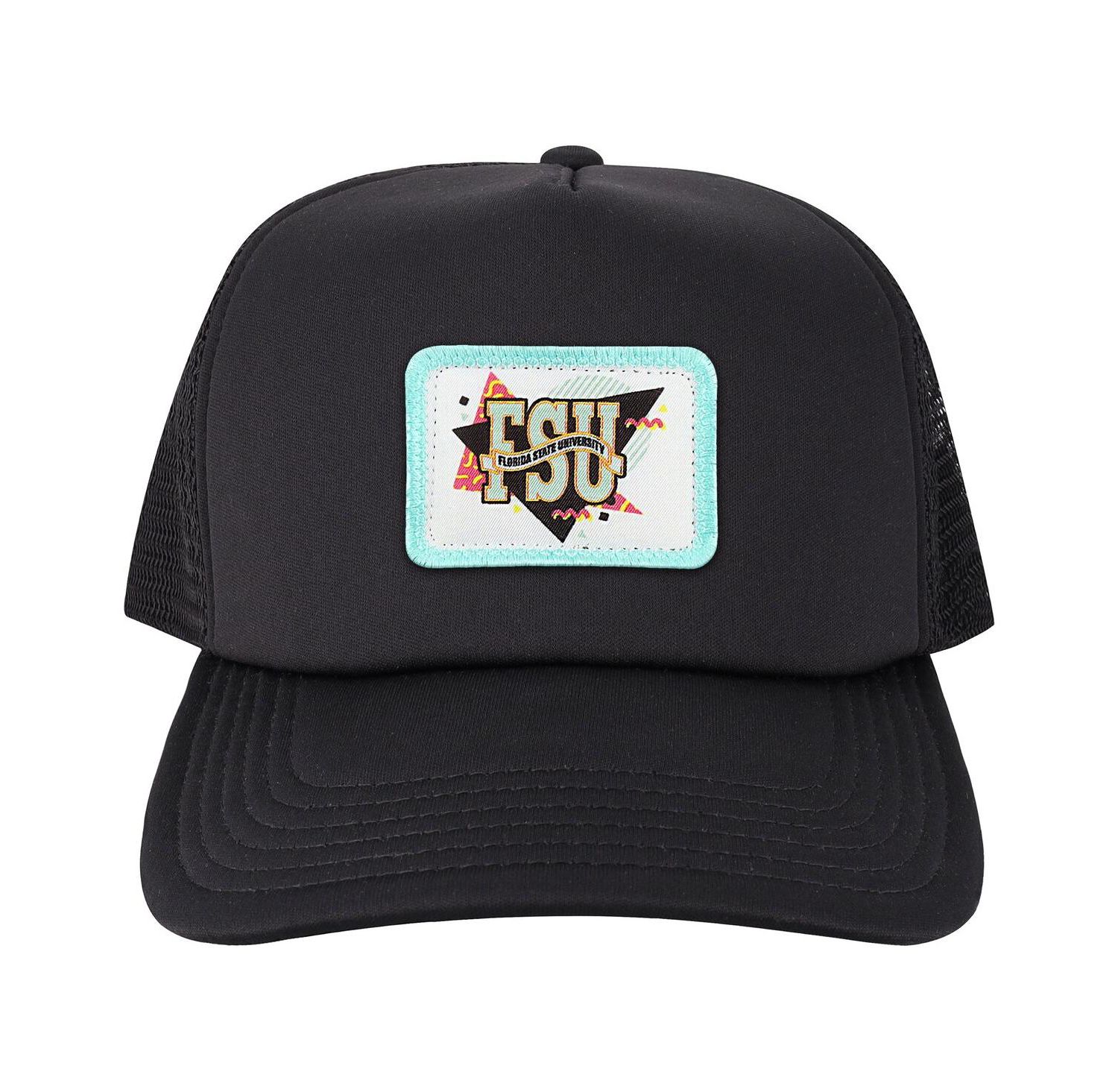 Men's Black Florida State Seminoles Beach Club Laguna Trucker Snapback Adjustable Hat