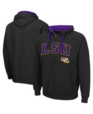 Men's Black LSU Tigers Big and Tall Full-Zip Hoodie