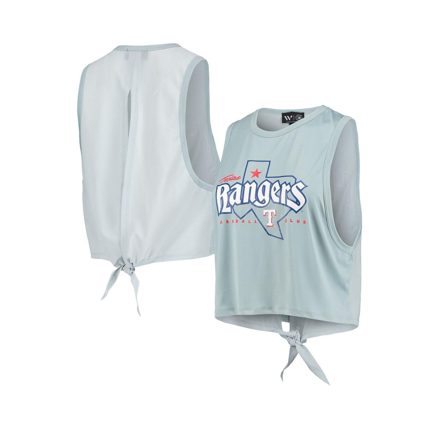 Women's Light Blue Texas Rangers Open Back Twist-Tie Tank Top