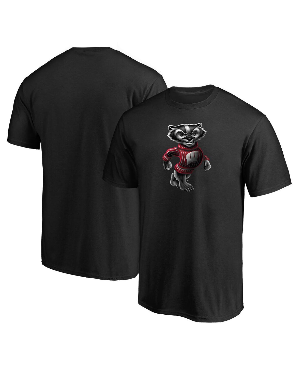 Men's Fanatics Black Wisconsin Badgers Team Midnight Mascot T-shirt - Black