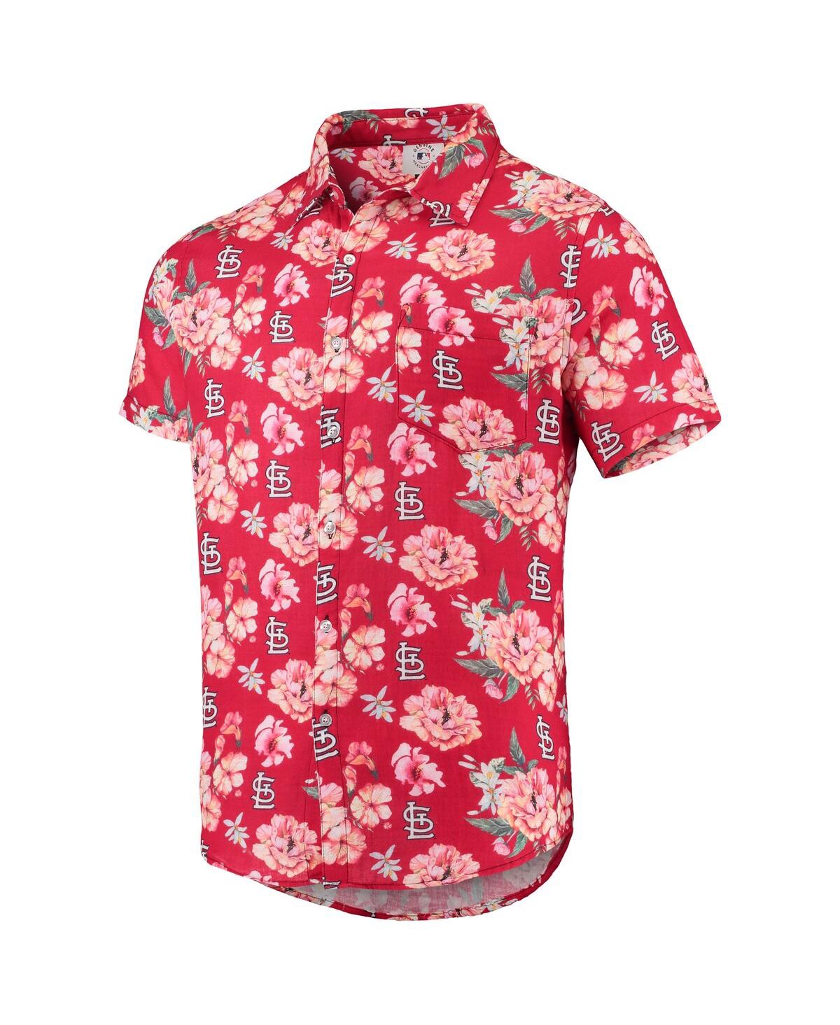 Shop Foco Men's  Red St. Louis Cardinals Floral Linen Button-up Shirt