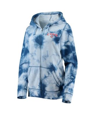 Women's Royal Chicago Cubs Tie-Dye Full-Zip Hoodie