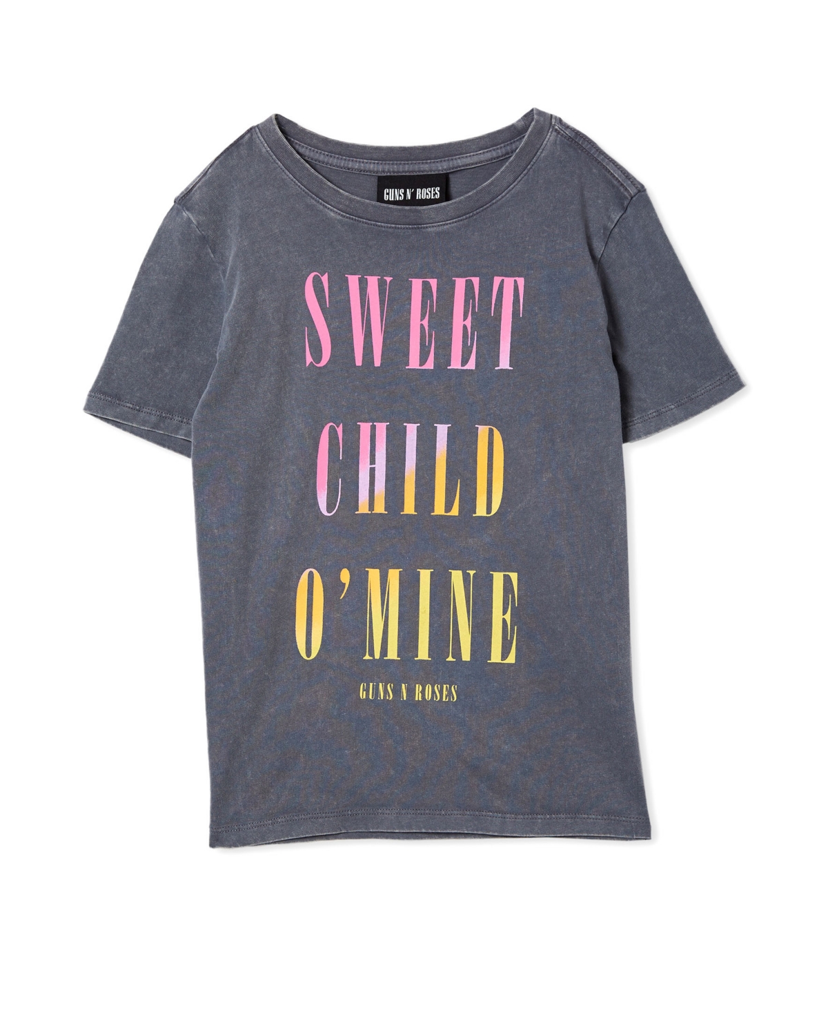 Cotton On Toddler Girls License Skater Short Sleeve T-shirt In License Bra Guns N Roses Ocean Gray Wash