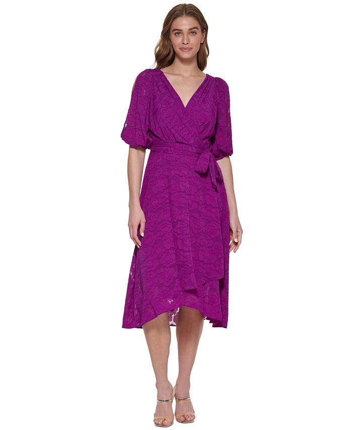 Dkny balloon sleeve deals chiffon midi dress