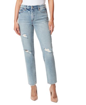 Jessica Simpson - Women's Spotlight Distressed Cotton Straight-Leg Jeans