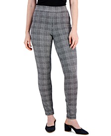 Women's Glen Plaid Ponté-Knit Pants, Created for Macy's