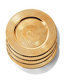 13" Medallion Electroplated Charger Plates, Set of 4