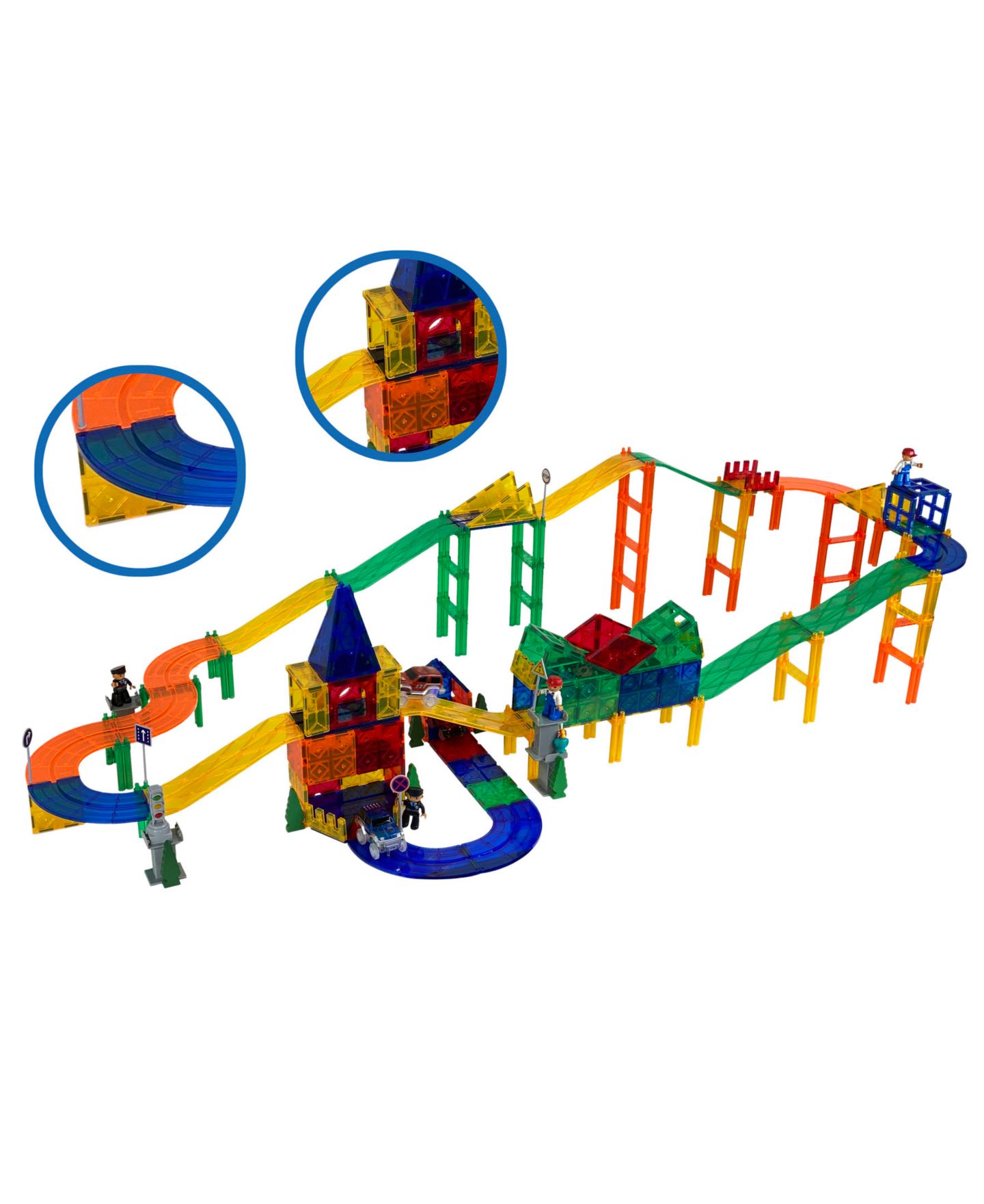 Детский конструктор Mag-Genius 124 Piece Ultimate Magnetic Racing Set — фото 4