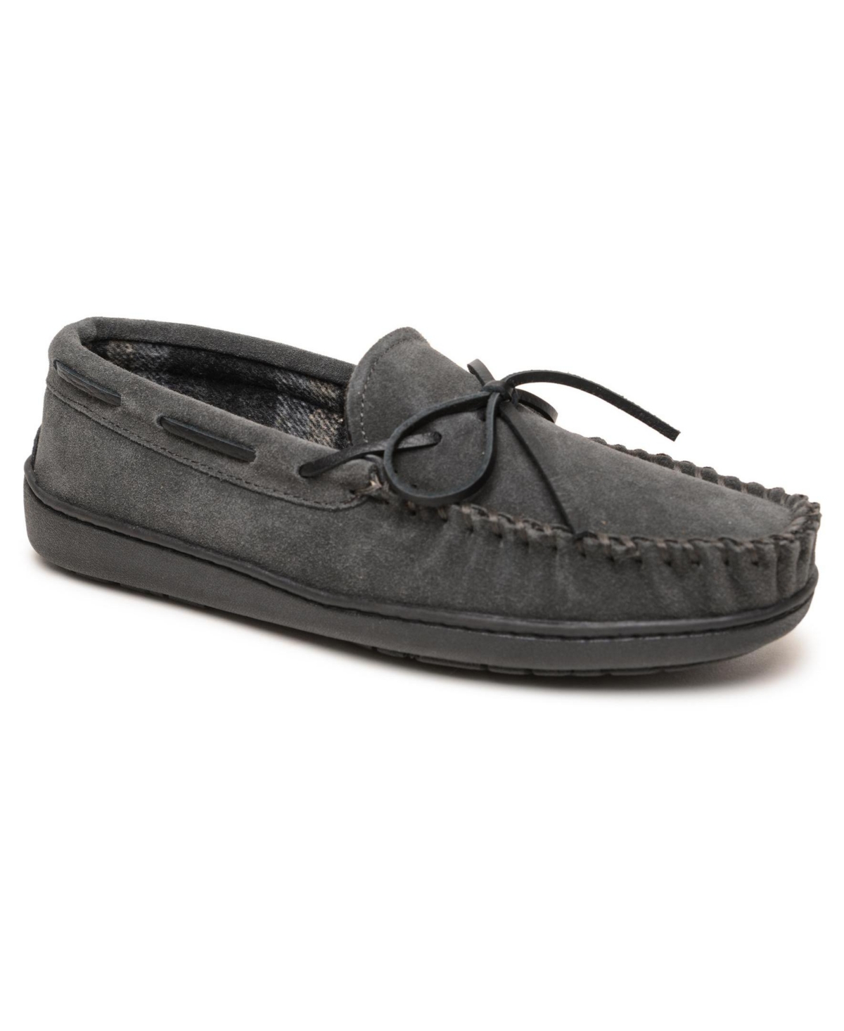 Minnetonka Men s Plaid Lined Hard Sole Moccasin Slippers Men s