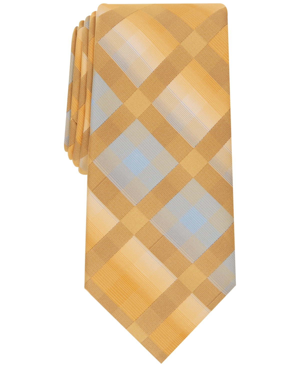 Perry Ellis Men's Lewis Modern Plaid Tie In Yellow