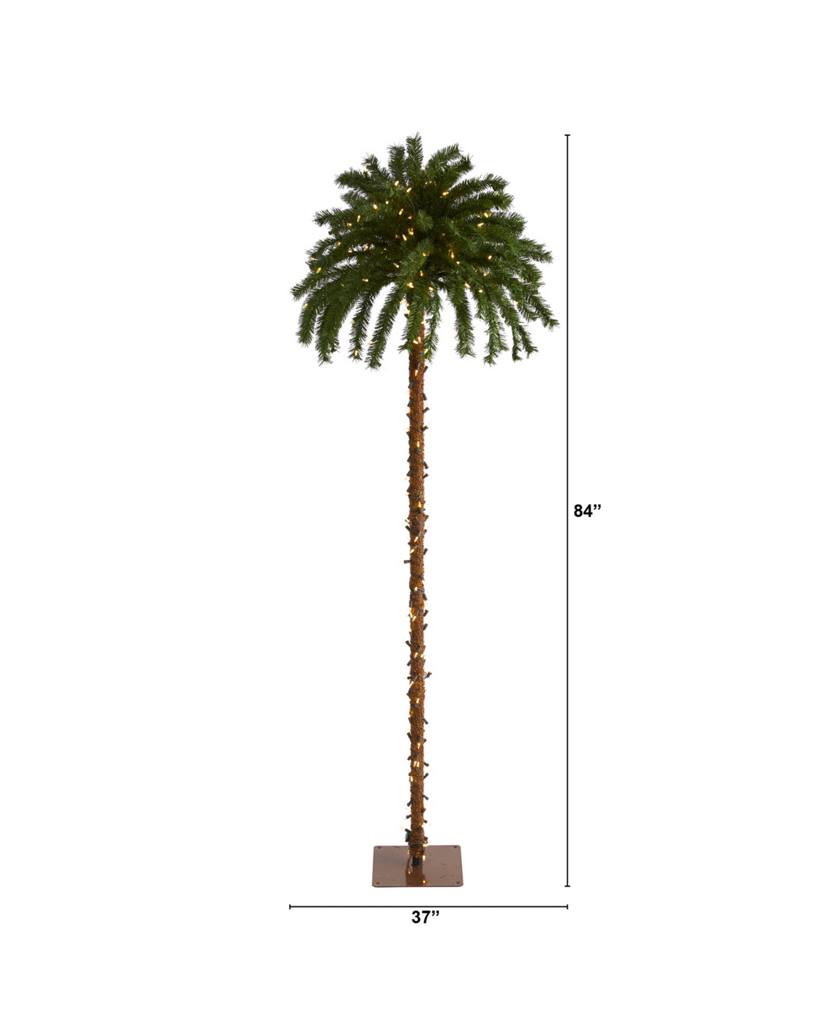Christmas Palm Artificial Tree with Lights, 84"