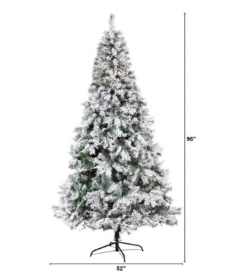 Flocked River Mountain Pine Artificial Christmas Tree with Pinecones, 96"