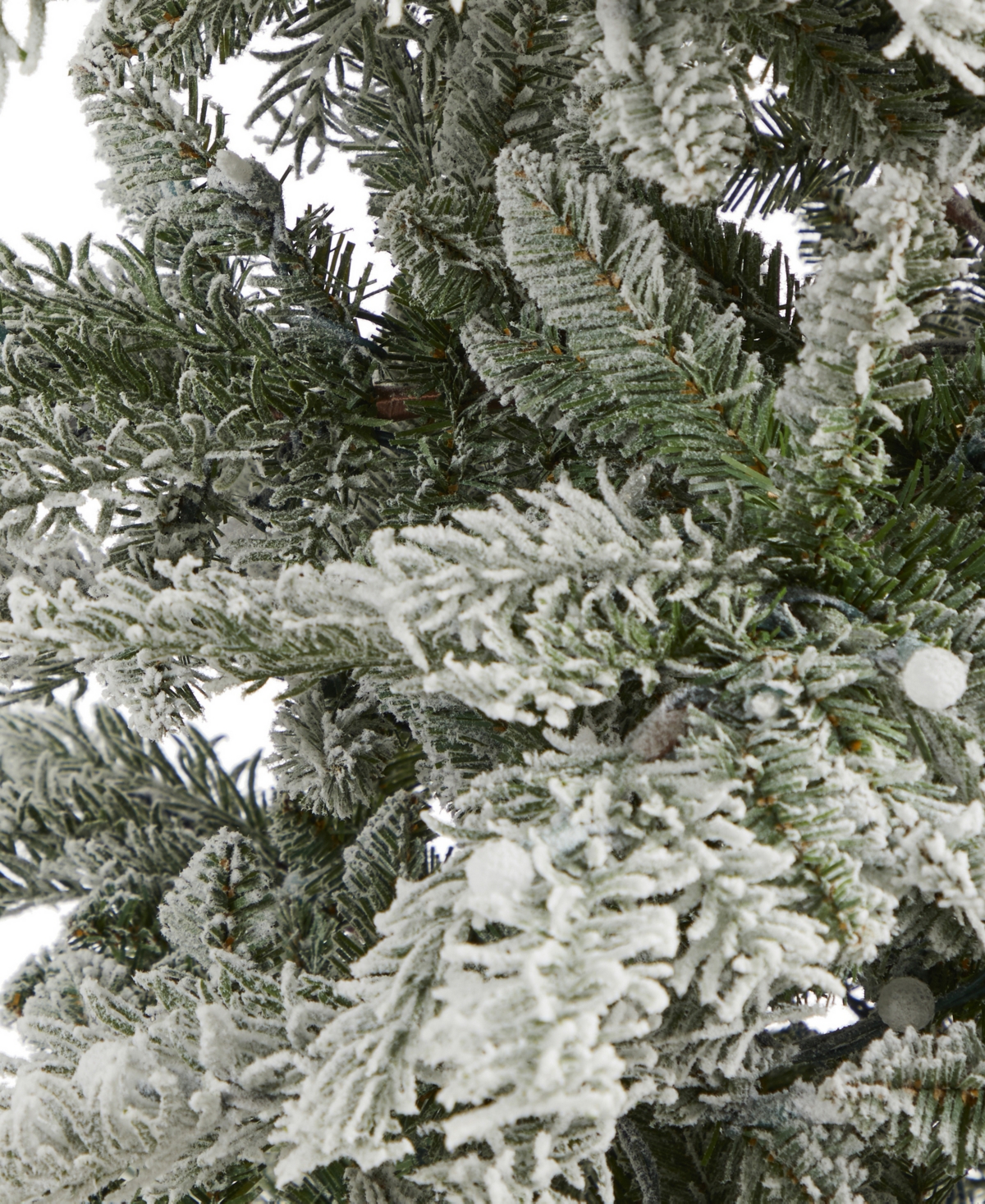 Slim Flocked Nova Scotia Spruce Artificial Christmas Tree with Lights and Bendable Branches, 90"
