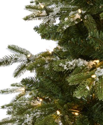 Snowed Grand Teton Artificial Christmas Tree with Lights and Bendable Branches, 84"