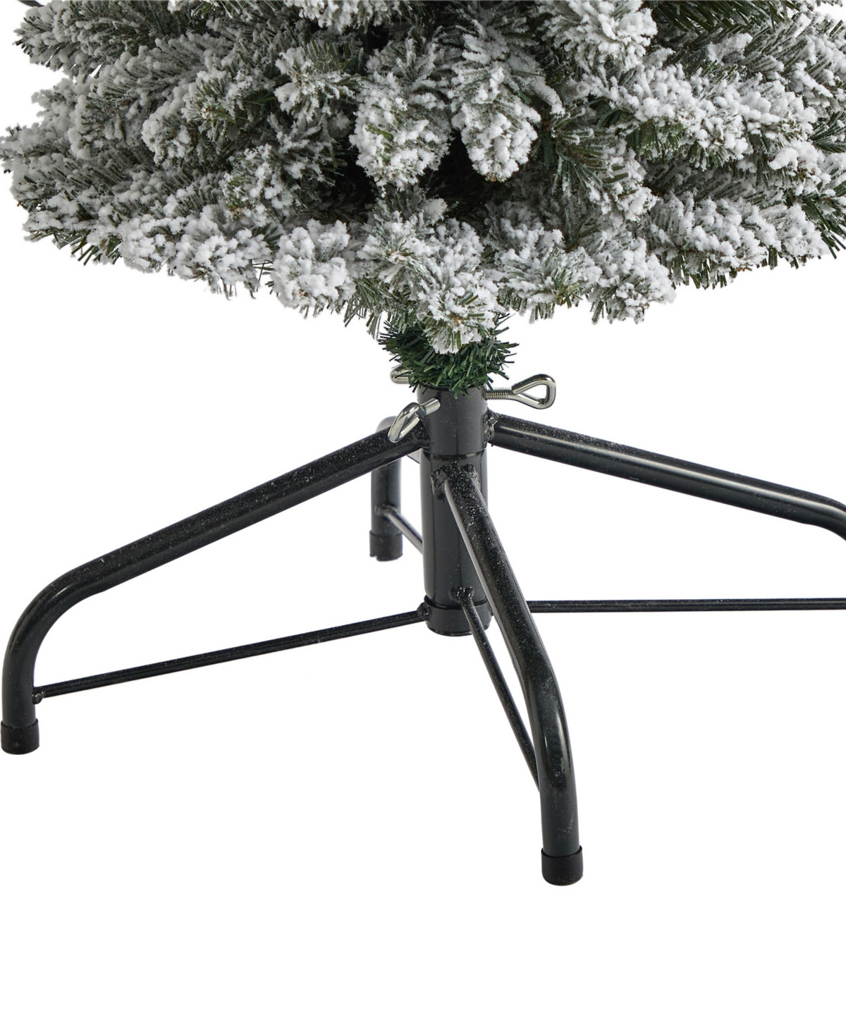Flocked Pencil Artificial Christmas Tree with Lights and Bendable Branches,