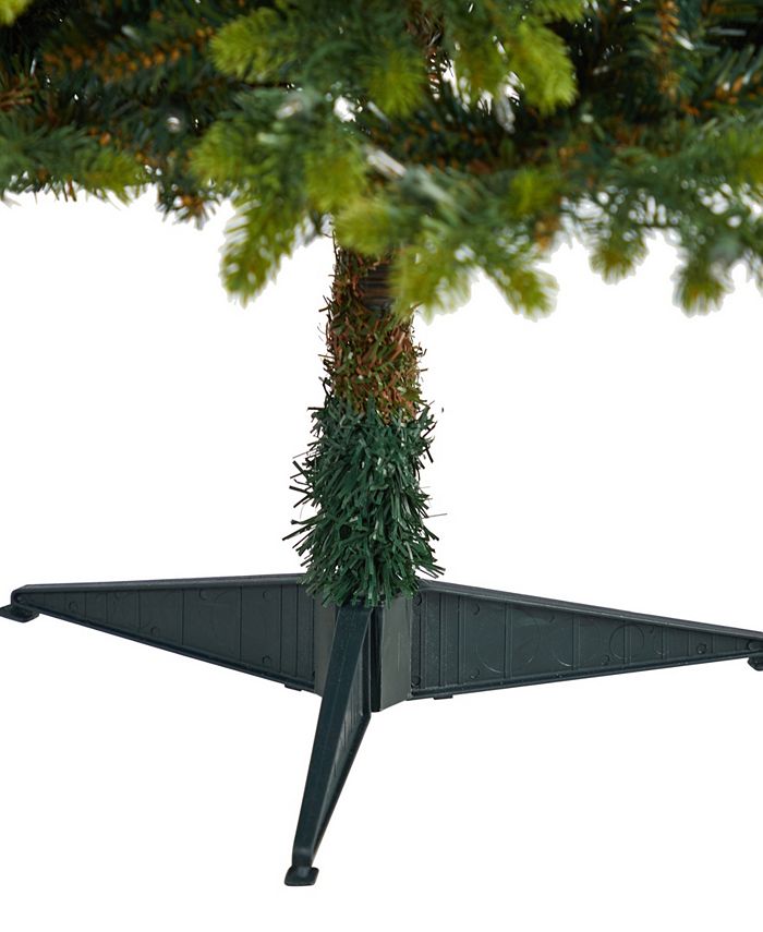 Nearly Natural North Carolina Fir Artificial Christmas Tree with Lights and Bendable Branches