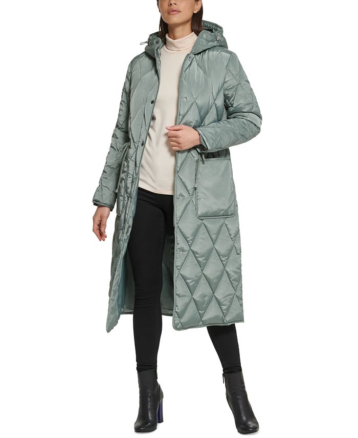 Kenneth Cole Women's Hooded Anorak Coat Green Size Small