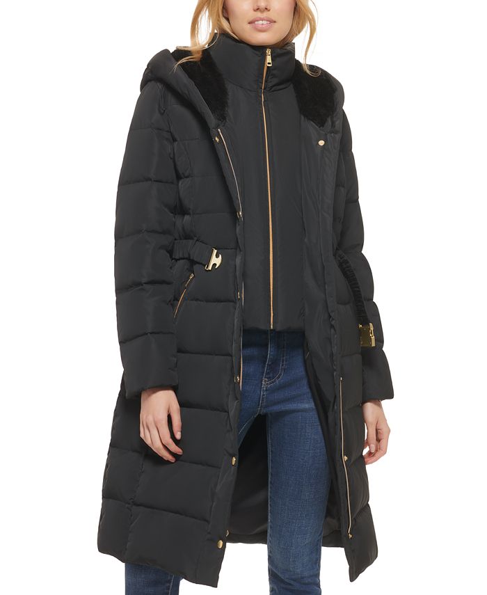 Cole Haan Women's Belted Hooded Down Puffer Coat & Reviews Coats & Jackets Women Macy's
