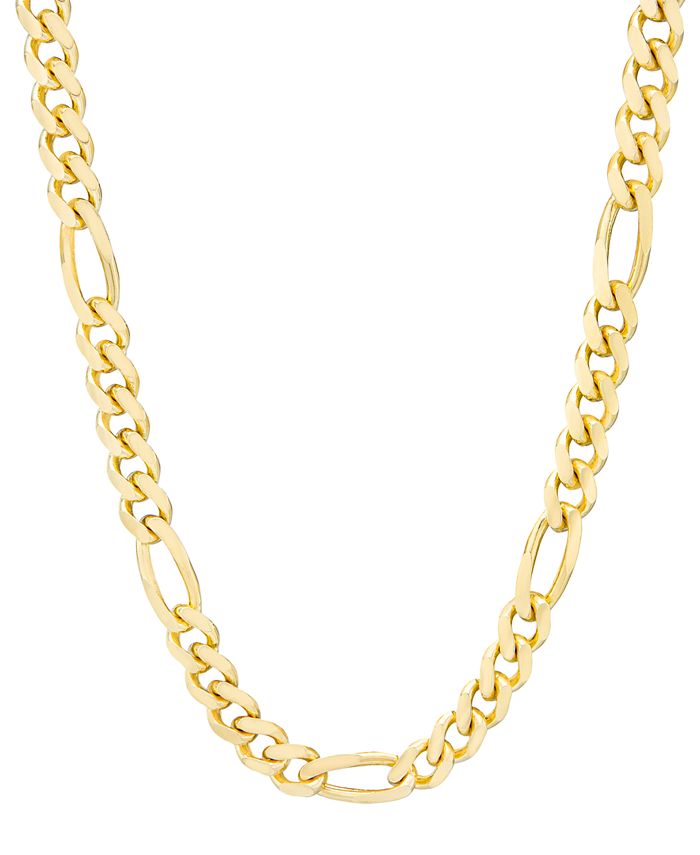 Italian Gold Men's Figaro Link 22" Chain Necklace in 14k Gold-Plated Sterling Silver
