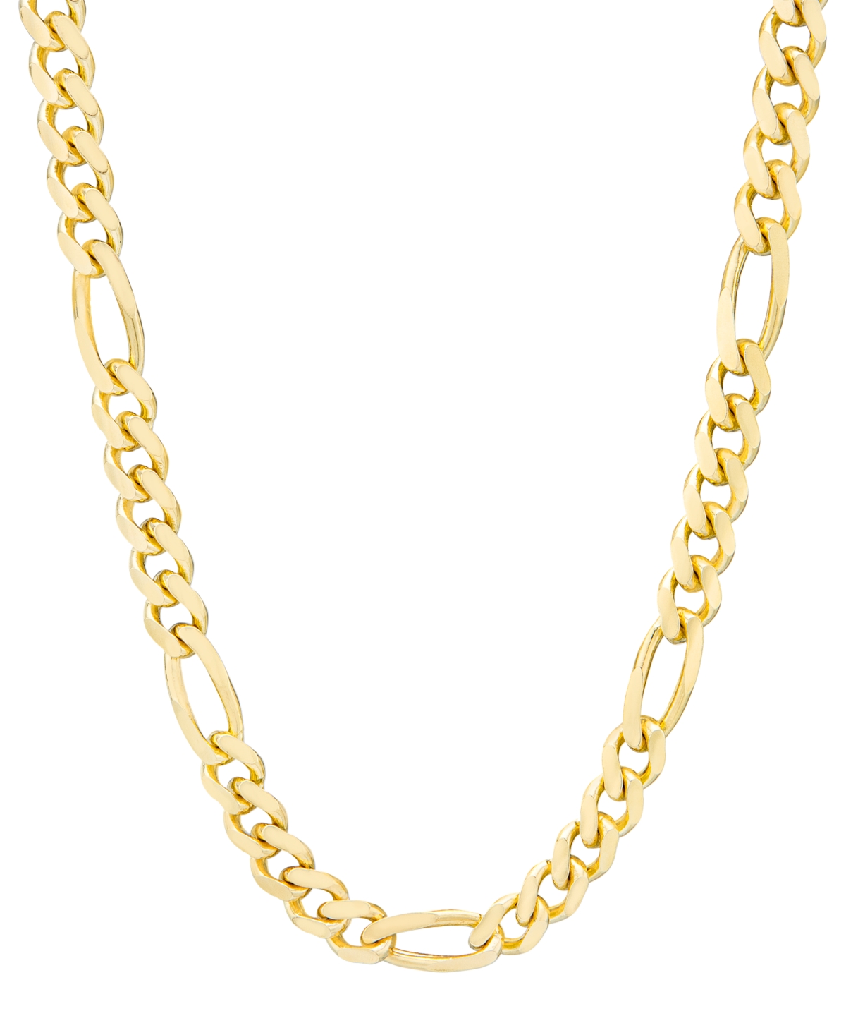 Macy's Men's Figaro Link 22" Chain Necklace In 14k Gold-plated Sterling Silver In Gold Over Silver