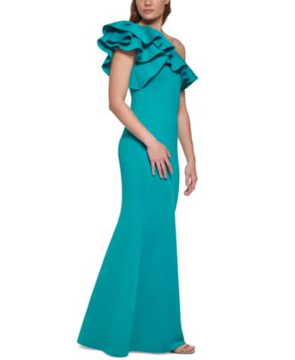 Eliza J Ruffled One-Shoulder Gown & Reviews - Dresses - Women - Macy's