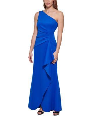 Eliza J Women's One-Shoulder Cascade Gown Macy's