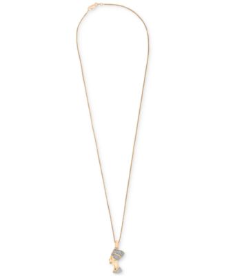 Men's Diamond Nefertiti 22" Pendant Necklace (1/4 ct. t.w.) in 14k Gold-Plated Sterling Silver