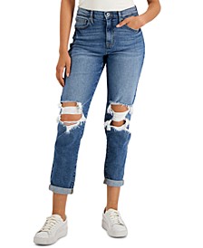 Juniors' Ripped Mom Jeans