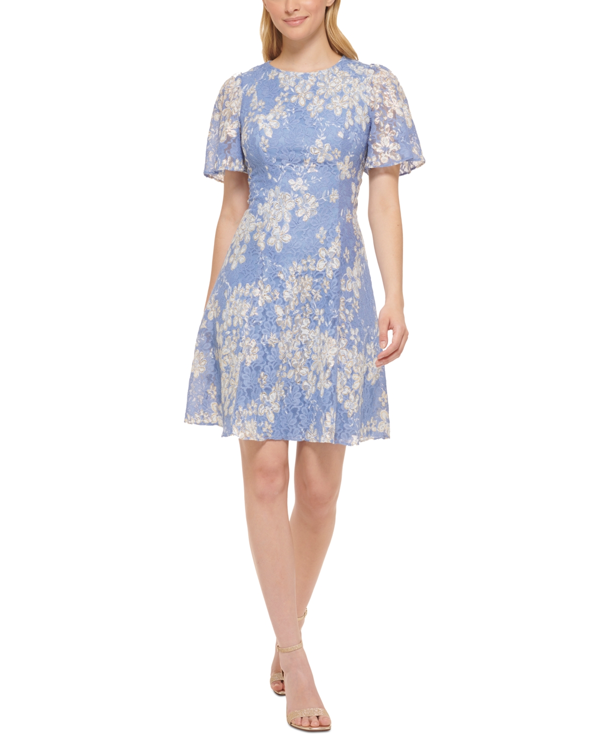 JESSICA HOWARD WOMEN'S EMBELLISHED LACE DRESS 