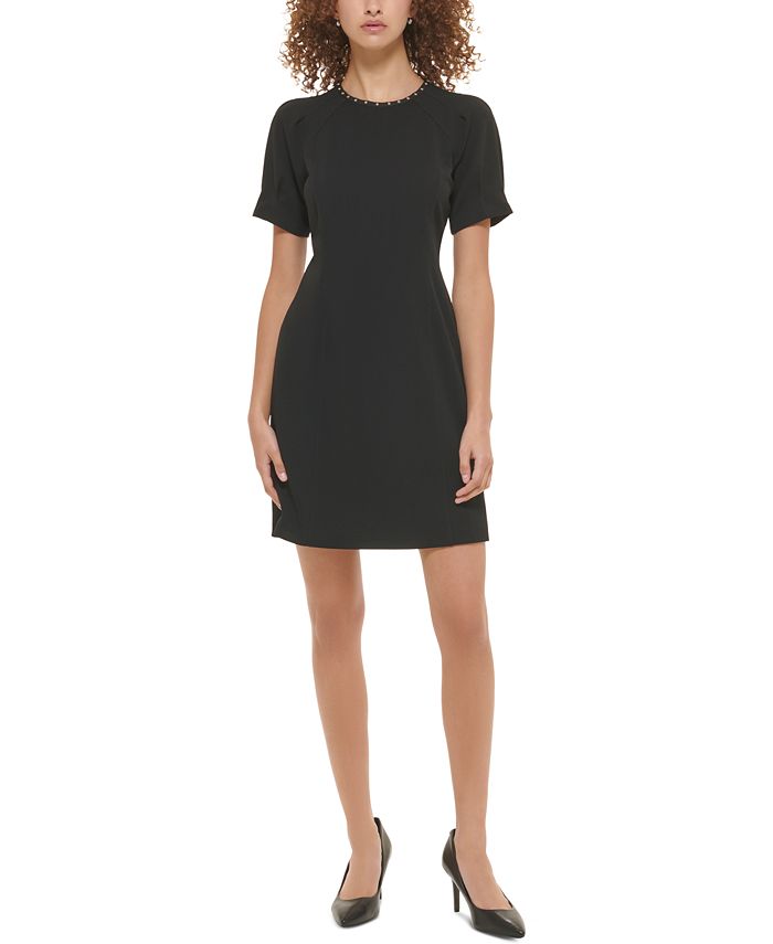 KARL LAGERFELD PARIS Women's StuddedNeck Dress Macy's