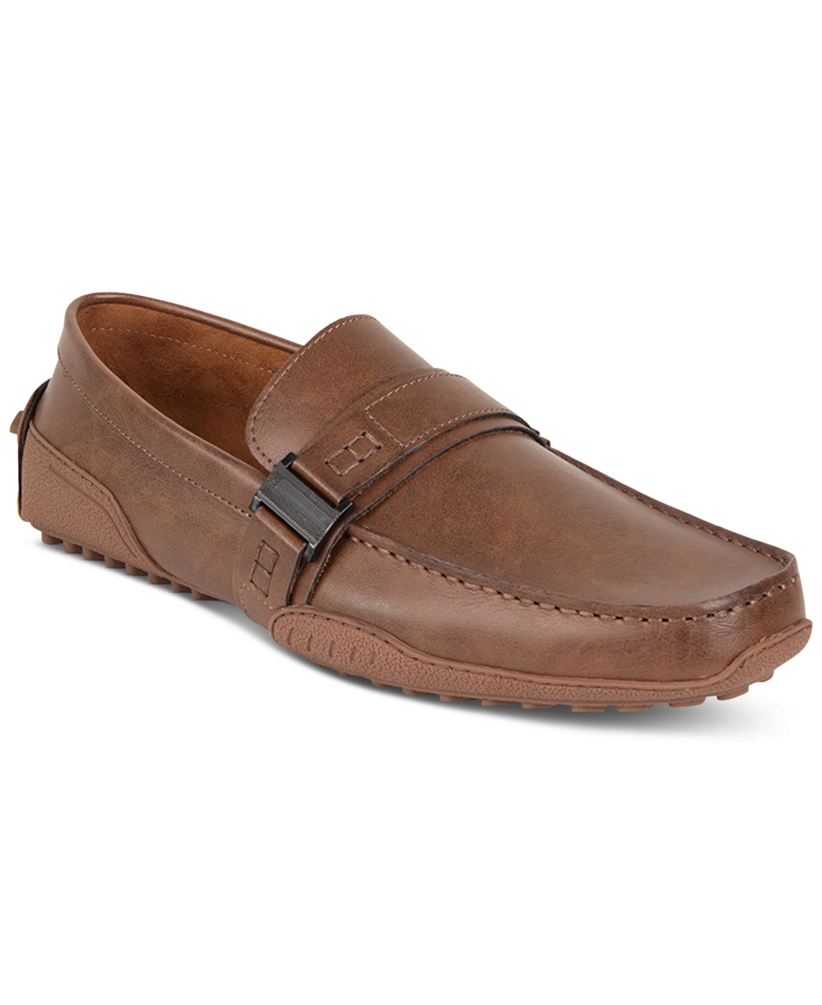 Kenneth Cole Unlisted Men's Wister Belt Slip On Driving Loafers - Cognac