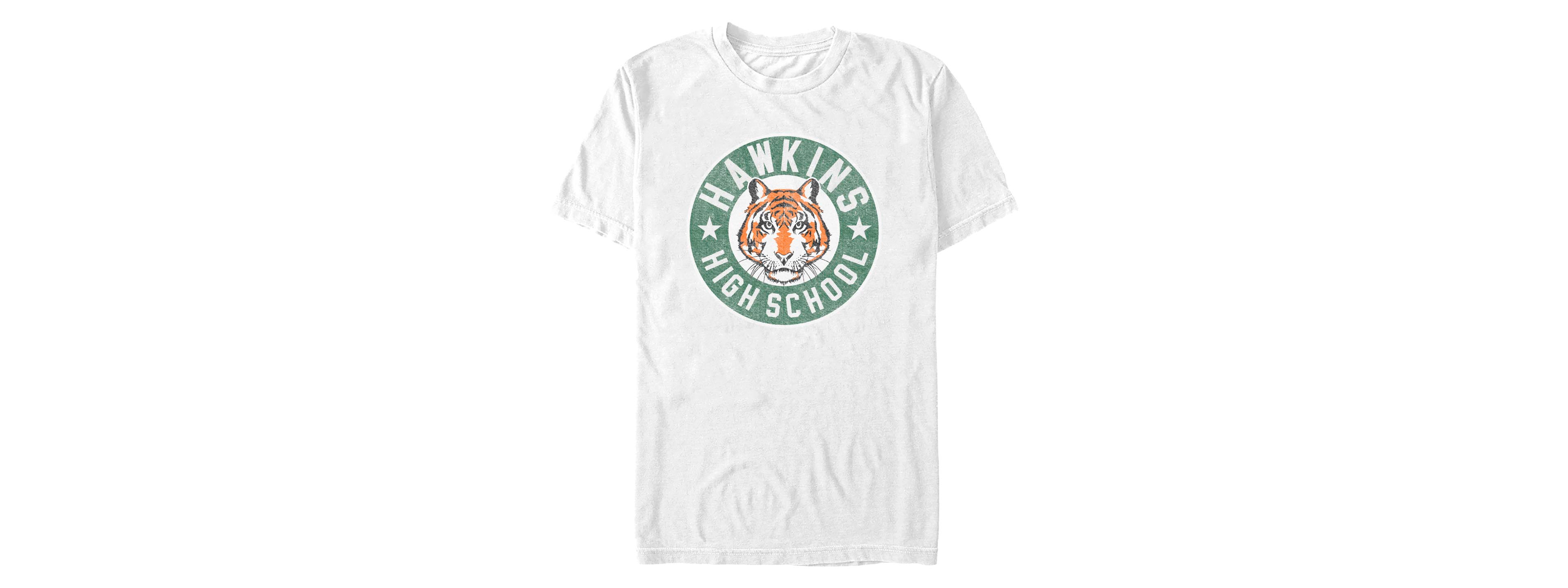 Men's Stranger Things Hawkins High Tiger Emblem Short Sleeve T-shirt